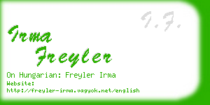 irma freyler business card